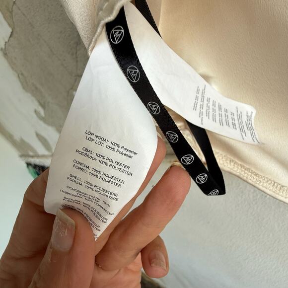 Cream Satin Corset Style Crop Top Adjustable Tie Straps Missguided Size 8 - Picture 5 of 5